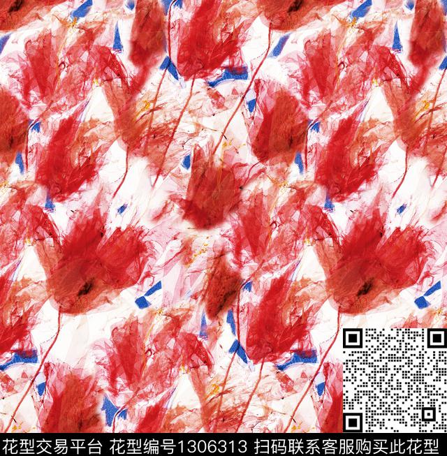 抽象花卉花卉兰花数码印花华亿平台下载（图片编号: 1306313） - 瓦栏（Walan）