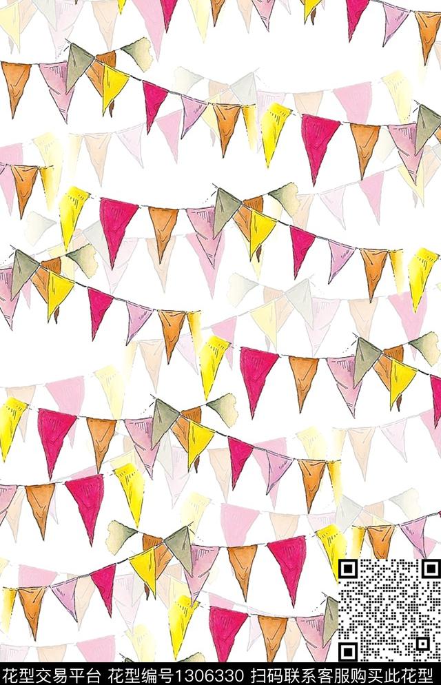 格子几何写意数码印花华亿平台下载（图片编号: 1306330） - 瓦栏（Walan）