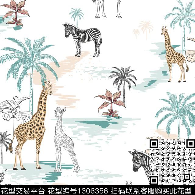 斑马沙滩动物传统印花华亿平台下载（图片编号: 1306356） - 瓦栏（Walan）