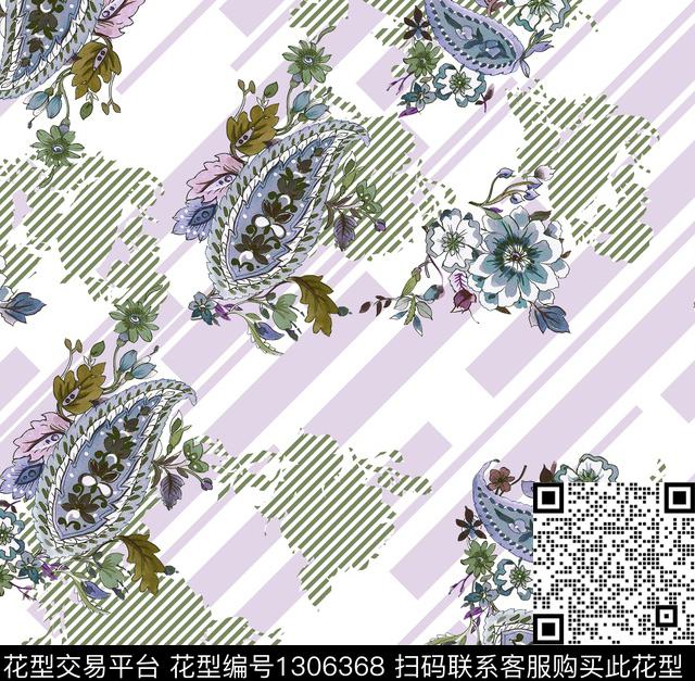 几何小碎花条纹数码印花华亿平台下载（图片编号: 1306368） - 瓦栏（Walan）