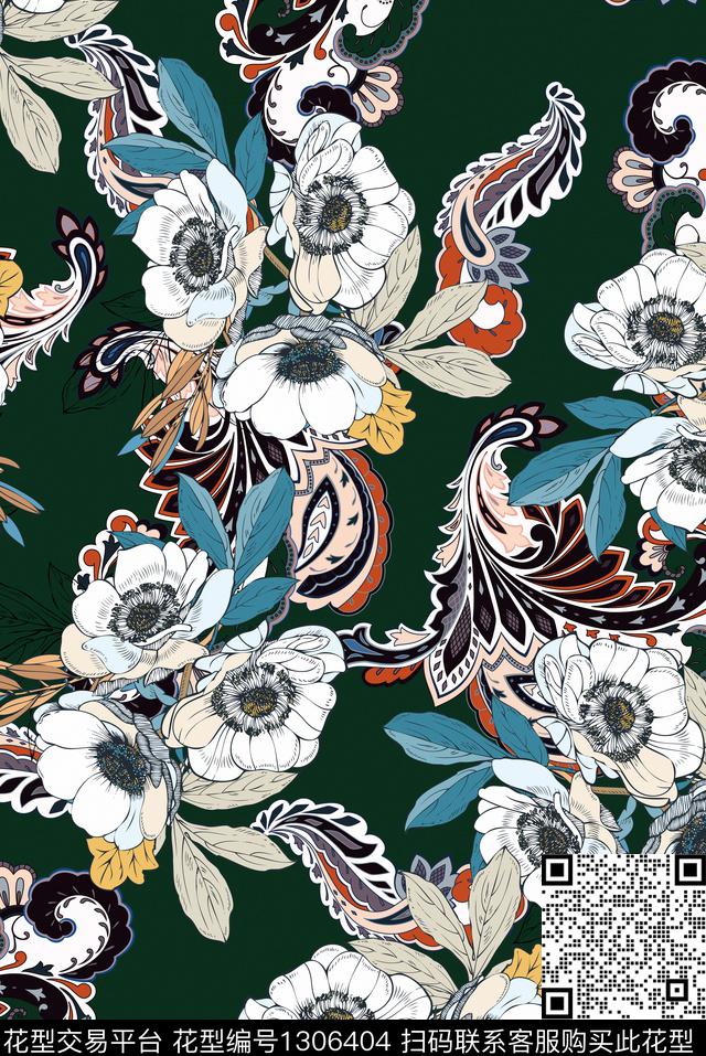 花卉大牌风小碎花数码印花华亿平台下载（图片编号: 1306404） - 瓦栏（Walan）