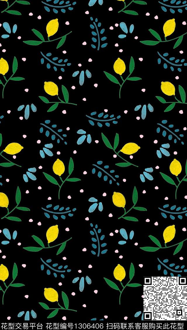 水果柠檬大牌风数码印花华亿平台下载（图片编号: 1306406） - 瓦栏（Walan）