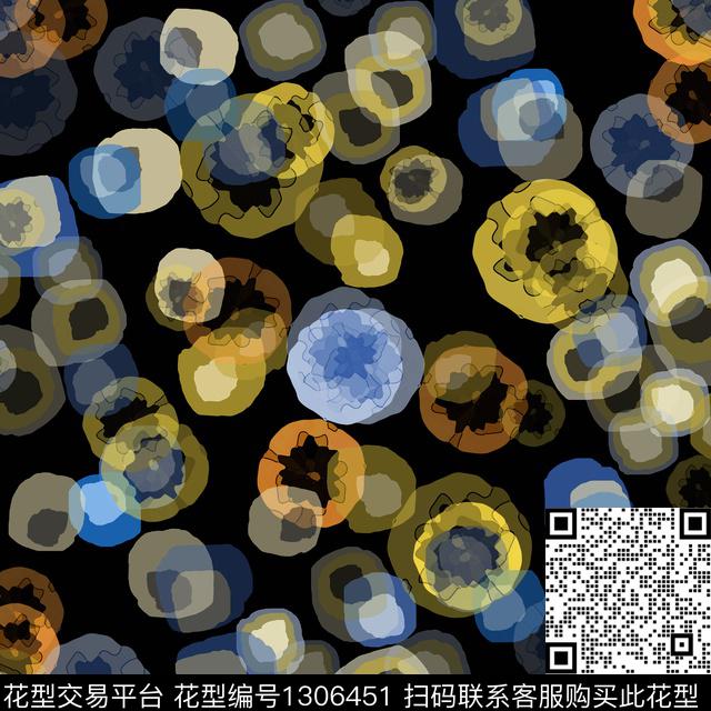 几何抽象圆圈与波点数码印花华亿平台下载（图片编号: 1306451） - 瓦栏（Walan）