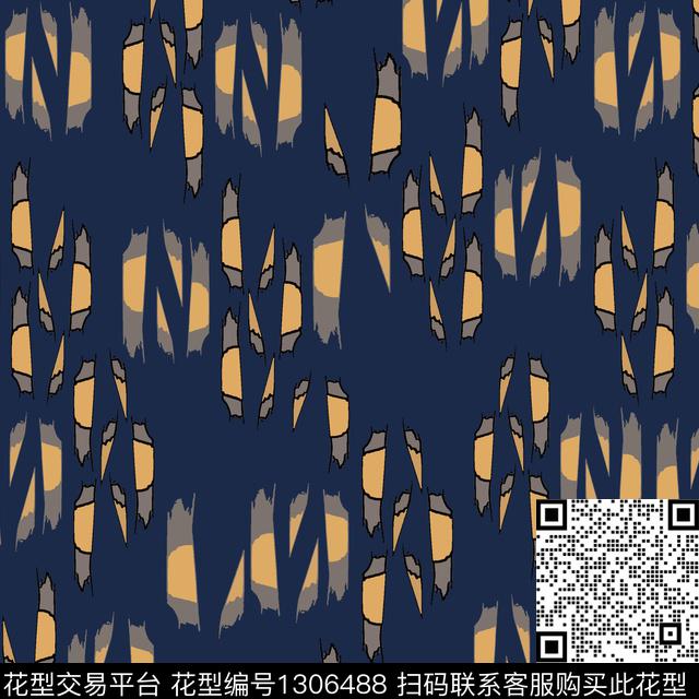 条纹图案手绘线条笔触男装休闲花卉传统印花华亿平台下载（图片编号: 1306488） - 瓦栏（Walan）