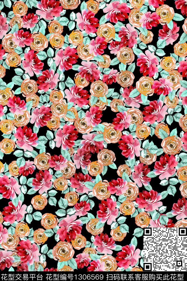 大牌风印花小碎花数码印花华亿平台下载（图片编号: 1306569） - 瓦栏（Walan）