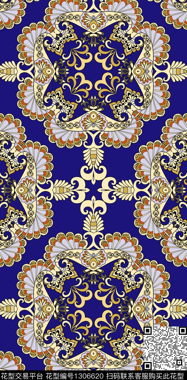 波西米亚佩斯利满版散花传统印花华亿平台下载（图片编号: 1306620） - 瓦栏（Walan）