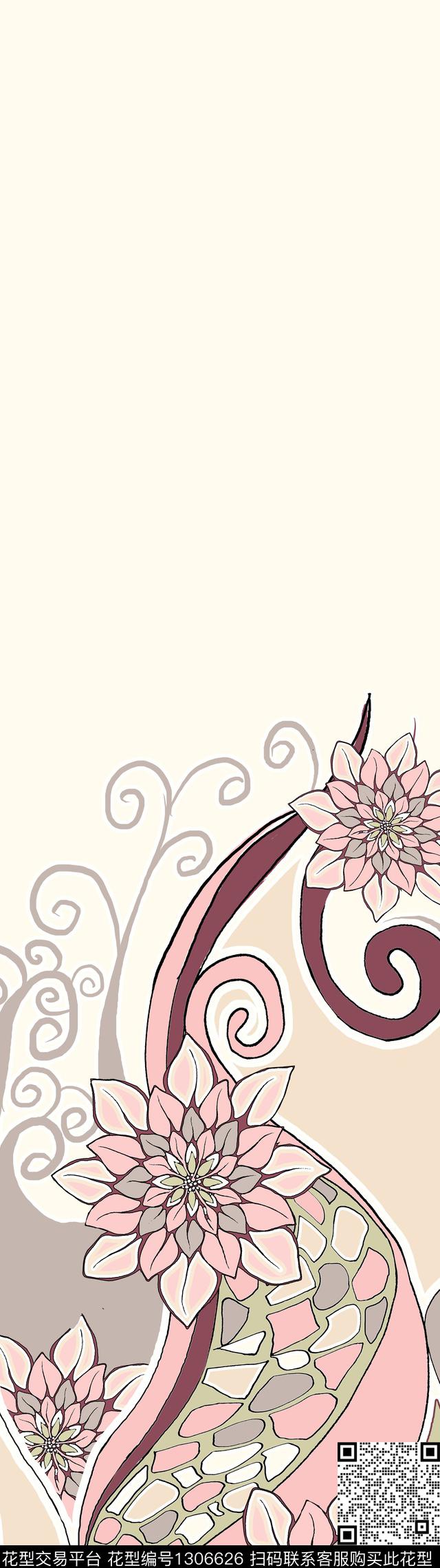 女装定位花抽象蜡染传统印花华亿平台下载（图片编号: 1306626） - 瓦栏（Walan）