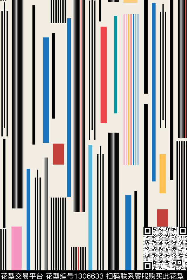 线条几何大牌风传统印花华亿平台下载（图片编号: 1306633） - 瓦栏（Walan）