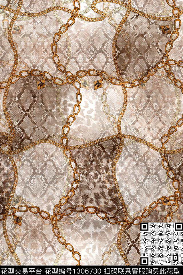 链条豹纹金属数码印花华亿平台下载（图片编号: 1306730） - 瓦栏（Walan）
