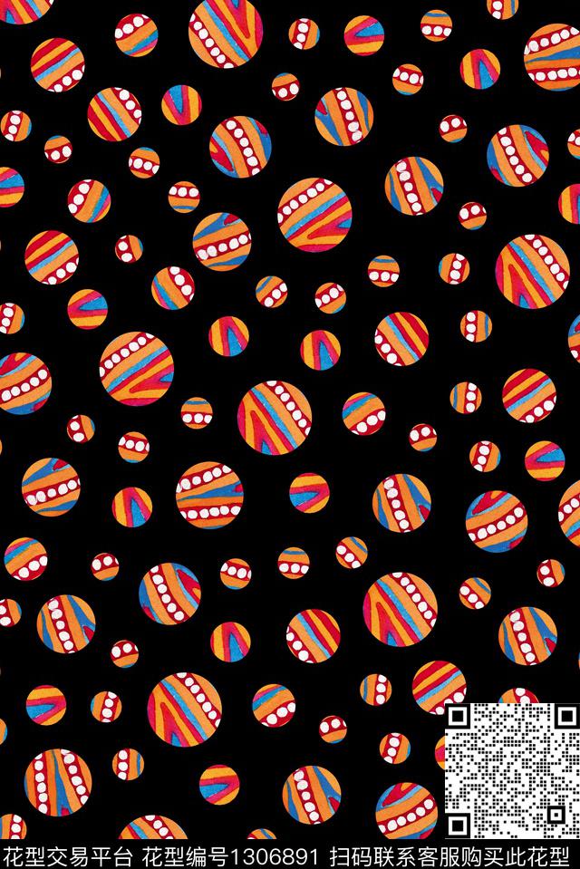 大牌风波点抽象波点数码印花华亿平台下载（图片编号: 1306891） - 瓦栏（Walan）