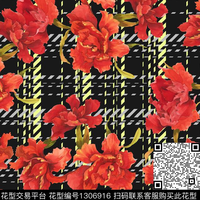 格子男装满版花女装传统印花华亿平台下载（图片编号: 1306916） - 瓦栏（Walan）