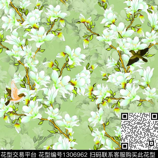 纸印花玉兰花女装传统印花华亿平台下载（图片编号: 1306962） - 瓦栏（Walan）