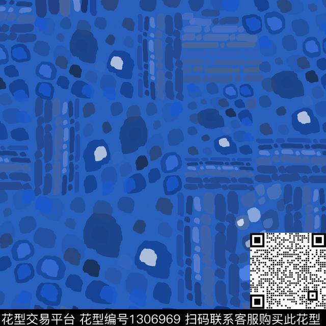 几何抽象圆圈与波点数码印花华亿平台下载（图片编号: 1306969） - 瓦栏（Walan）