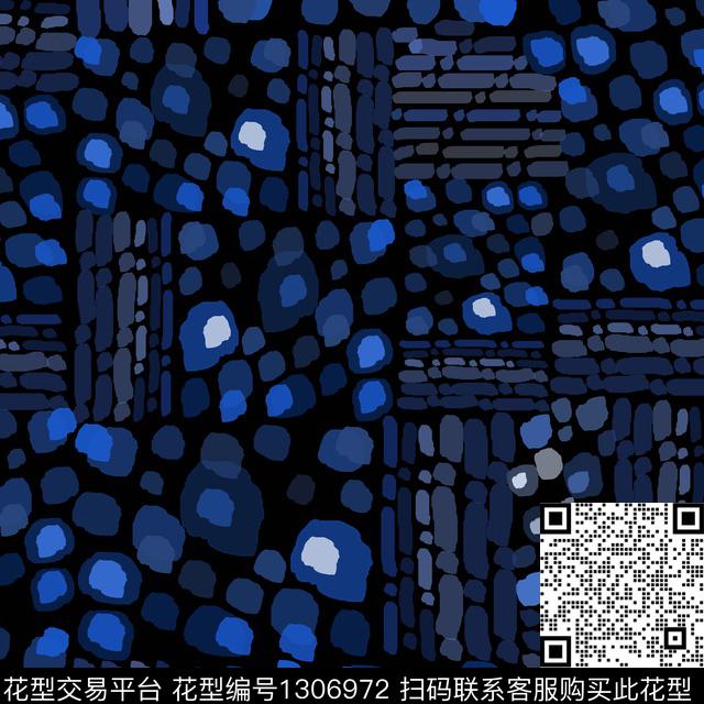 几何抽象圆圈与波点数码印花华亿平台下载（图片编号: 1306972） - 瓦栏（Walan）