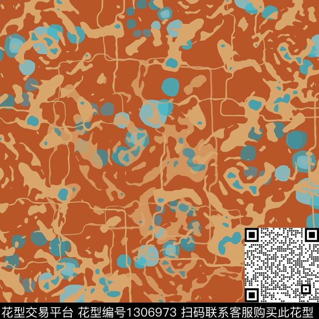 几何抽象圆圈与波点数码印花华亿平台下载（图片编号: 1306973） - 瓦栏（Walan）