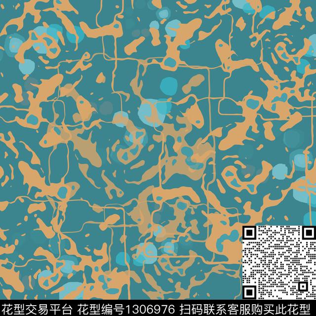 几何抽象圆圈与波点数码印花华亿平台下载（图片编号: 1306976） - 瓦栏（Walan）