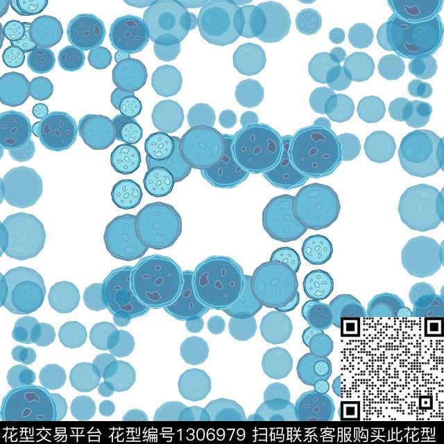 几何抽象圆圈与波点数码印花华亿平台下载（图片编号: 1306979） - 瓦栏（Walan）