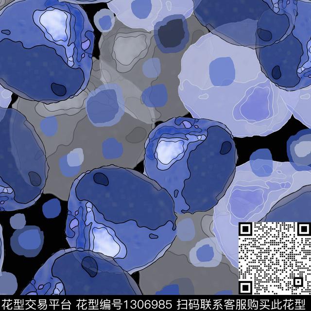 几何抽象圆圈与波点数码印花华亿平台下载（图片编号: 1306985） - 瓦栏（Walan）