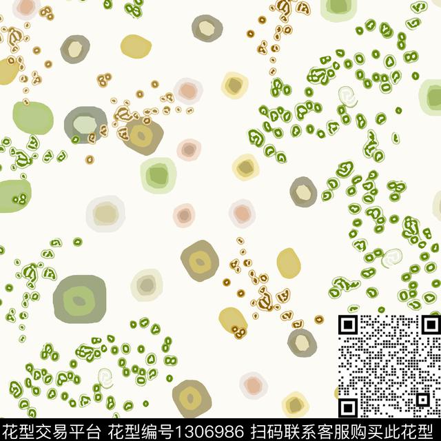 几何抽象圆圈与波点传统印花华亿平台下载（图片编号: 1306986） - 瓦栏（Walan）
