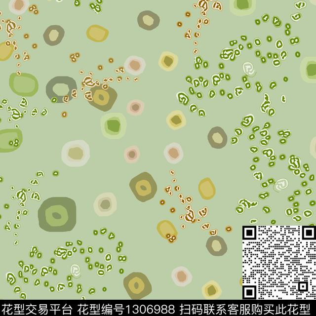 几何抽象圆圈与波点传统印花华亿平台下载（图片编号: 1306988） - 瓦栏（Walan）