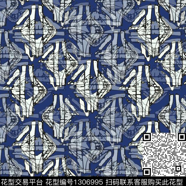 几何格子抽象数码印花华亿平台下载（图片编号: 1306995） - 瓦栏（Walan）