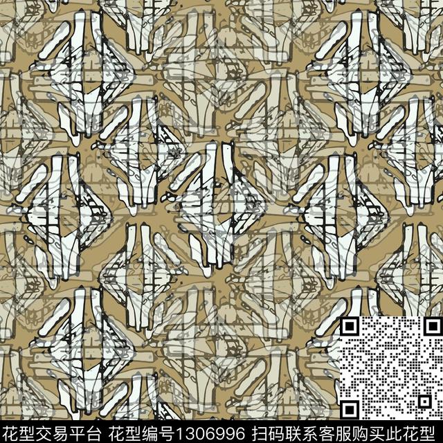 几何格子抽象数码印花华亿平台下载（图片编号: 1306996） - 瓦栏（Walan）