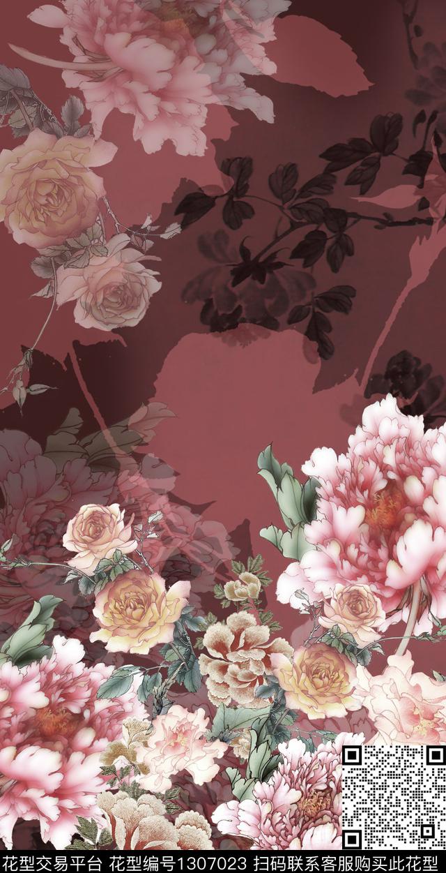 数码定位花定位花花卉数码印花华亿平台下载（图片编号: 1307023） - 瓦栏（Walan）