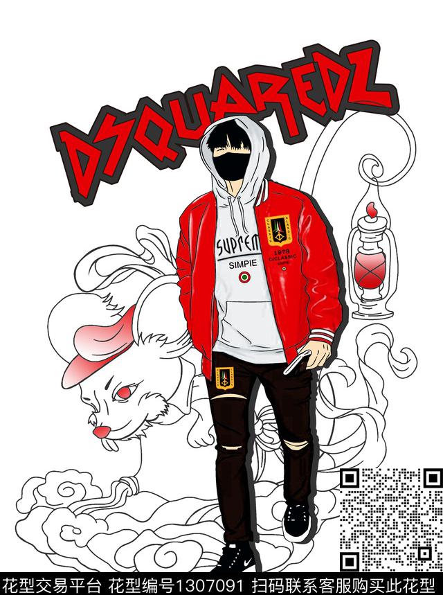 人物动物男装数码印花华亿平台下载（图片编号: 1307091） - 瓦栏（Walan）