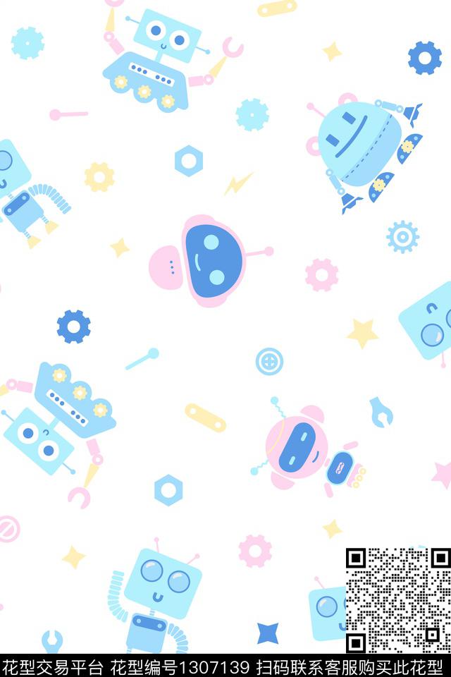 可爱小清新卡通数码印花华亿平台下载（图片编号: 1307139） - 瓦栏（Walan）