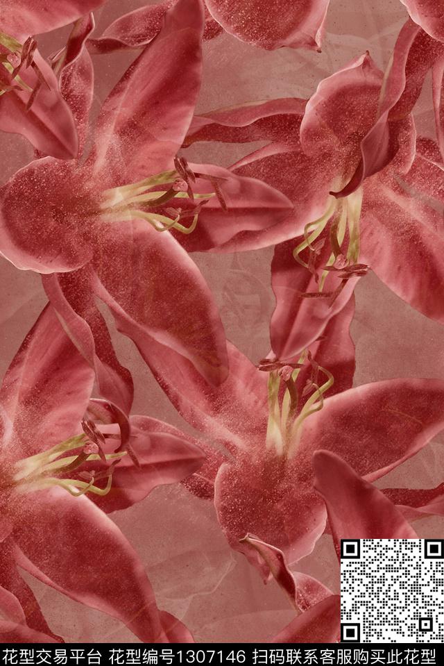 植物花草高档女装复古潮流数码印花华亿平台下载（图片编号: 1307146） - 瓦栏（Walan）