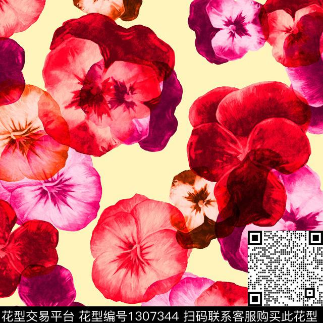 纸印花炫彩女装数码印花华亿平台下载（图片编号: 1307344） - 瓦栏（Walan）