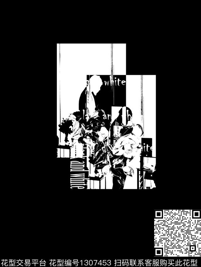 抽象男装大牌风人物印花传统印花华亿平台下载（图片编号: 1307453） - 瓦栏（Walan）