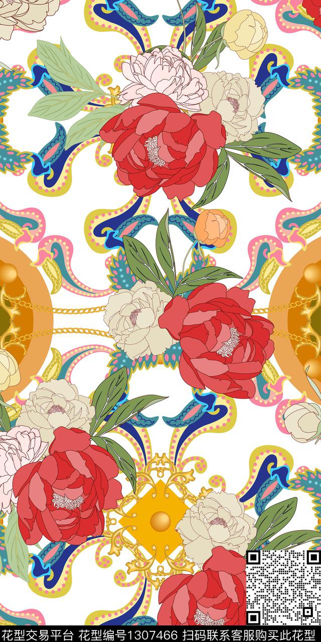 女装定位花女装花卉数码印花华亿平台下载（图片编号: 1307466） - 瓦栏（Walan）