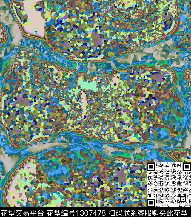 几何格子抽象数码印花华亿平台下载（图片编号: 1307478） - 瓦栏（Walan）