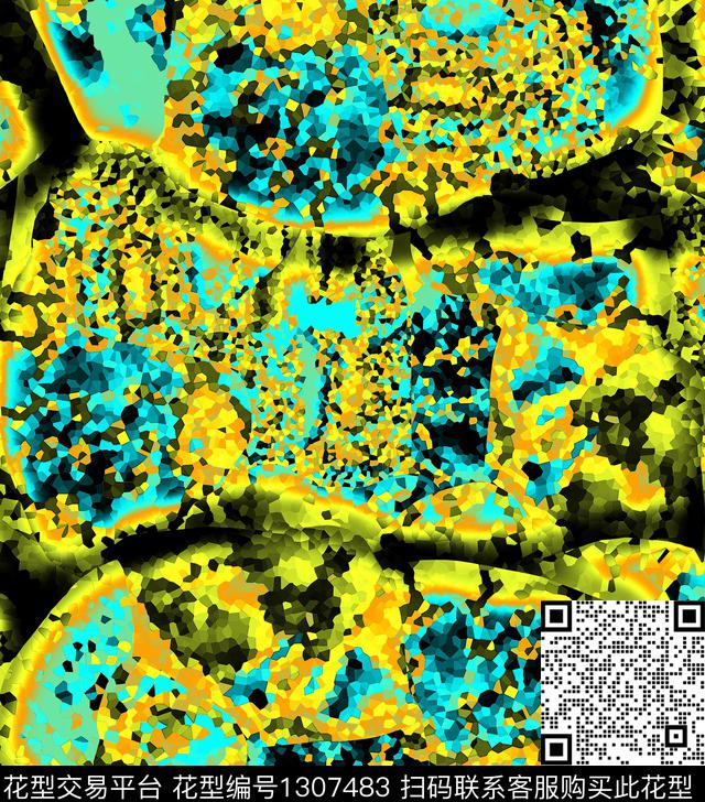 几何格子抽象数码印花华亿平台下载（图片编号: 1307483） - 瓦栏（Walan）
