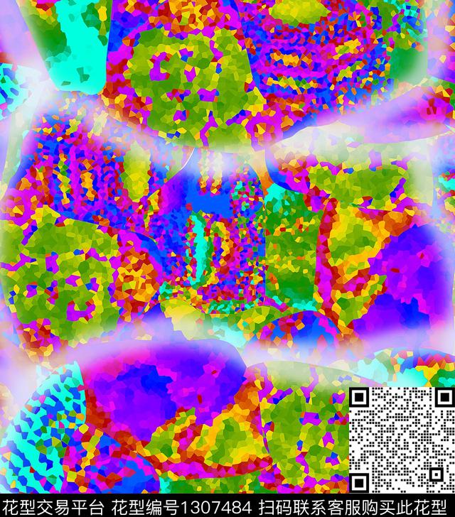 几何格子抽象数码印花华亿平台下载（图片编号: 1307484） - 瓦栏（Walan）
