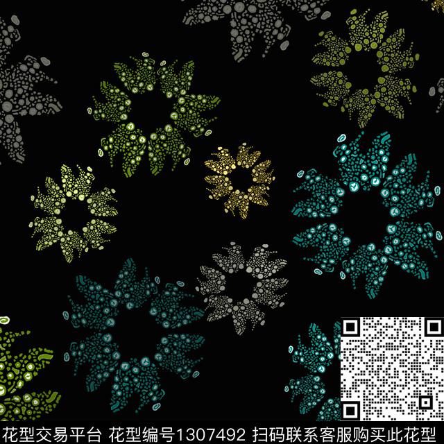 花卉抽象男装休闲花卉传统印花华亿平台下载（图片编号: 1307492） - 瓦栏（Walan）