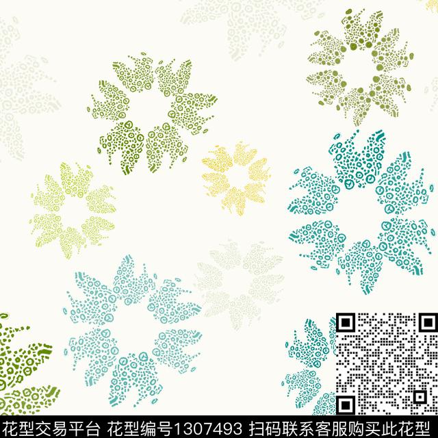 花卉抽象男装休闲花卉传统印花华亿平台下载（图片编号: 1307493） - 瓦栏（Walan）