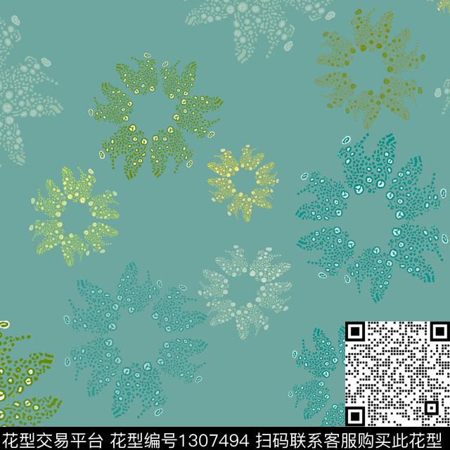 花卉抽象男装休闲花卉传统印花华亿平台下载（图片编号: 1307494） - 瓦栏（Walan）