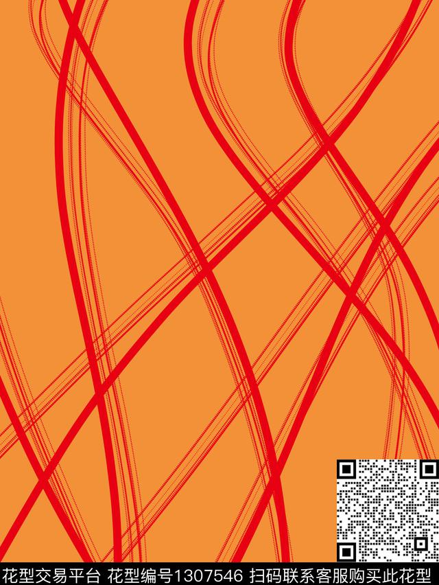 橙色奢华文艺数码印花华亿平台下载（图片编号: 1307546） - 瓦栏（Walan）