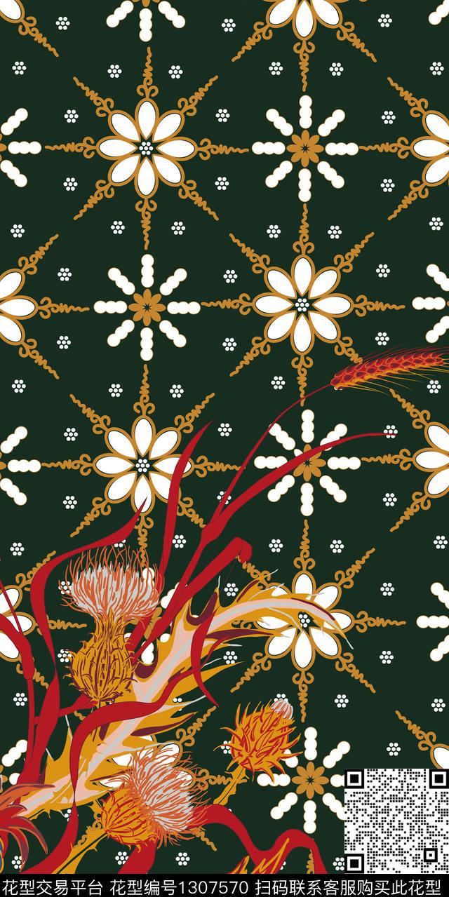 女装定位花花卉小碎花数码印花华亿平台下载（图片编号: 1307570） - 瓦栏（Walan）