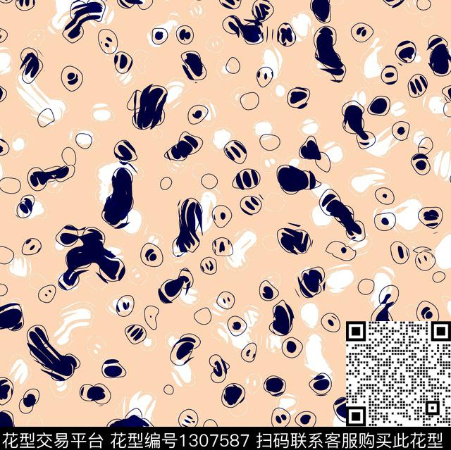 几何动物纹手绘数码印花华亿平台下载（图片编号: 1307587） - 瓦栏（Walan）