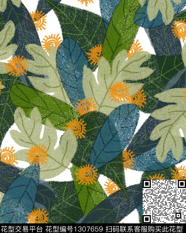 图案——面料图案——家纺图案——服饰数码印花华亿平台下载（图片编号: 1307659） - 瓦栏（Walan）