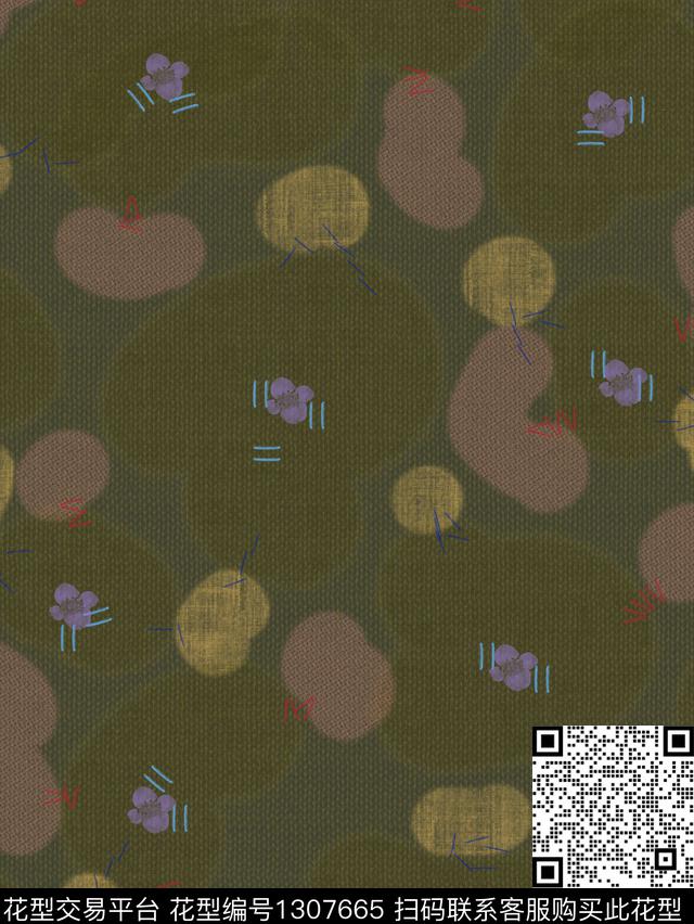 插画涂鸦几何数码印花华亿平台下载（图片编号: 1307665） - 瓦栏（Walan）