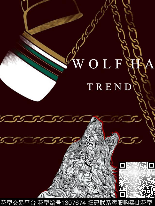 字母链条大牌风数码印花华亿平台下载（图片编号: 1307674） - 瓦栏（Walan）