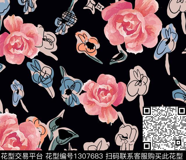 潮牌大牌风欧洲数码印花华亿平台下载（图片编号: 1307683） - 瓦栏（Walan）