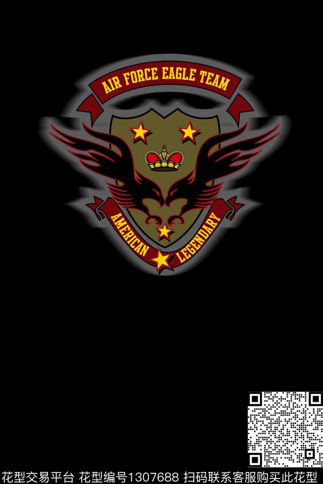 五角星老鹰字母传统印花华亿平台下载（图片编号: 1307688） - 瓦栏（Walan）