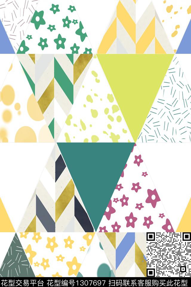 几何三角形传统印花华亿平台下载（图片编号: 1307697） - 瓦栏（Walan）