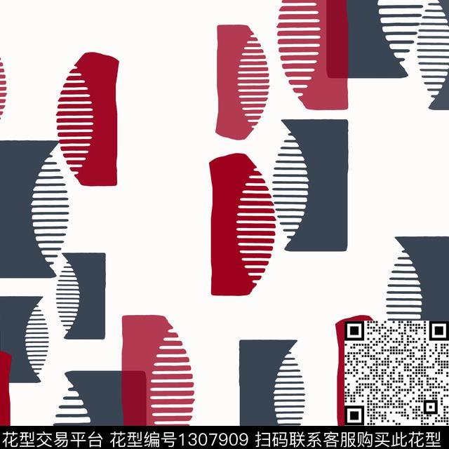 几何条纹图案梳子传统印花华亿平台下载（图片编号: 1307909） - 瓦栏（Walan）