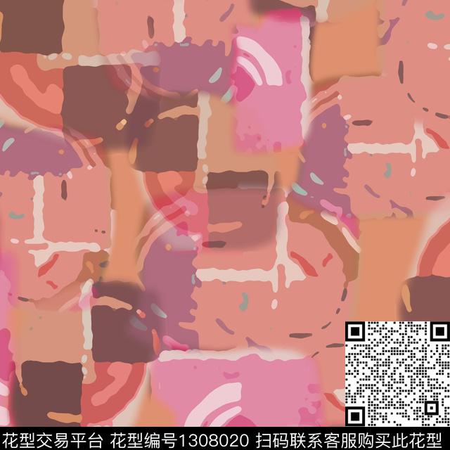 渐变几何数字抽象数码印花华亿平台下载（图片编号: 1308020） - 瓦栏（Walan）